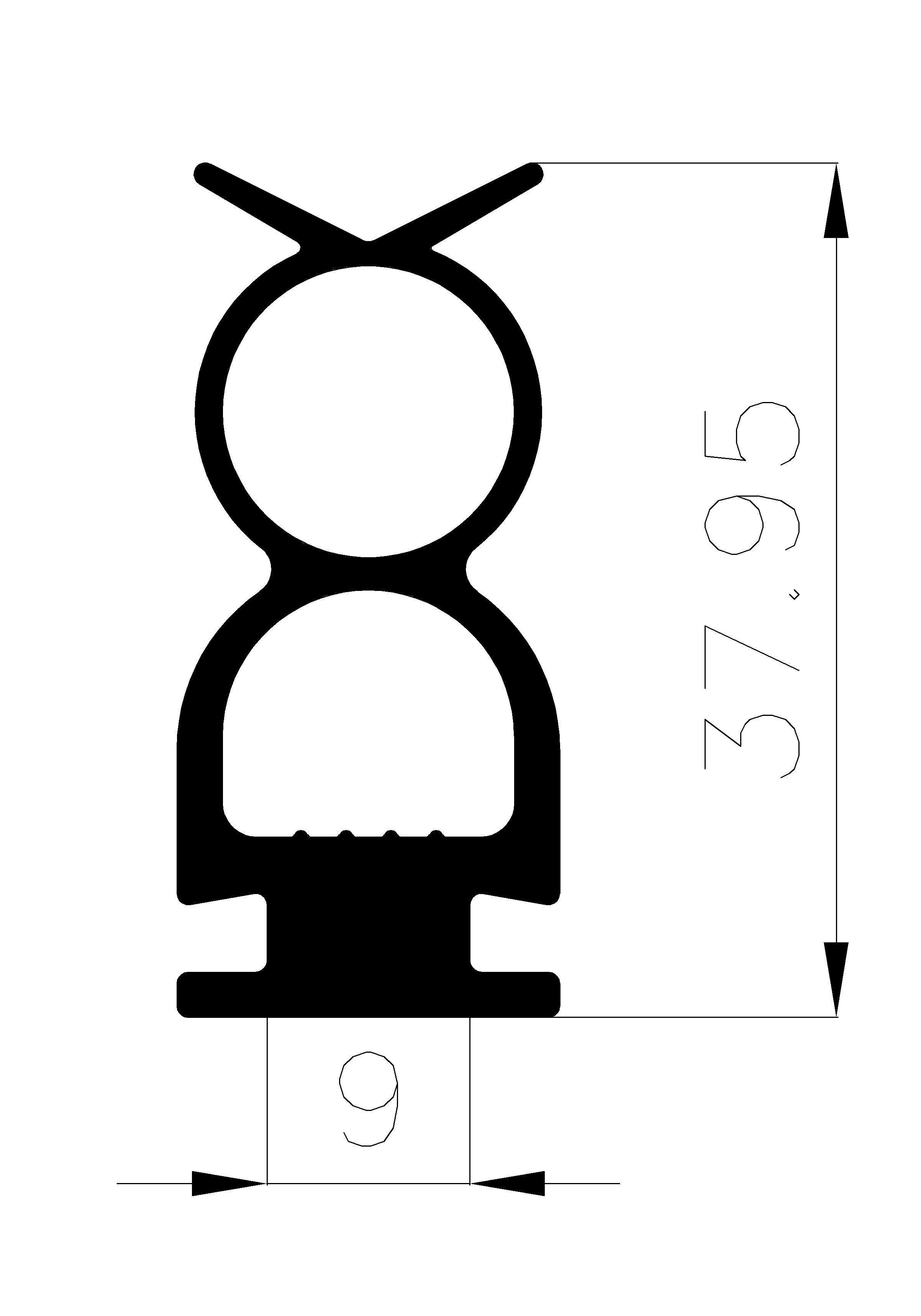 11610365KG - Профили из резины EPDM - Раздвижная дверь - Профили для защиты пальцев