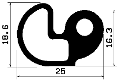 RT 1376 - Профили из резины EPDM - Раздвижная дверь - Профили для защиты пальцев