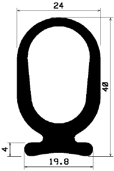 RT 1574 - Профили из резины EPDM - Раздвижная дверь - Профили для защиты пальцев