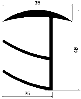 FA 1560 - резиновые профили - Крышки и Т-образные профили