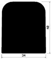 HR 1745 34×40 мм - Профили из резины EPDM - Полукруглые, D-образные