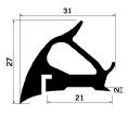 RT 1279 - Профили из резины EPDM - Раздвижная дверь - Профили для защиты пальцев