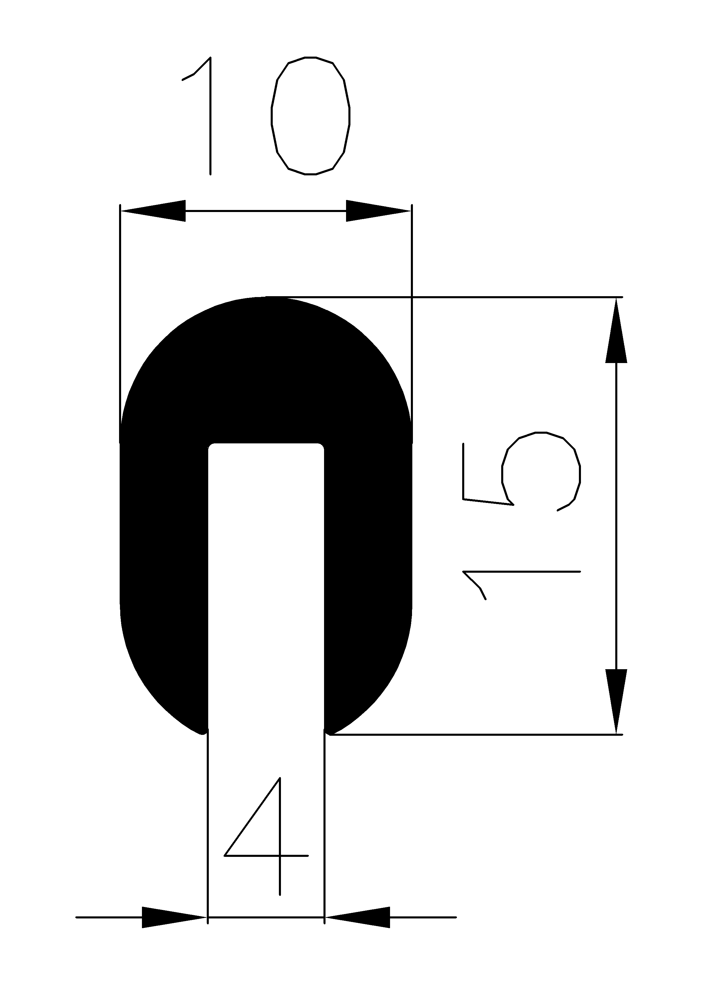 7400360KG - резиновые профили - U-образные профили